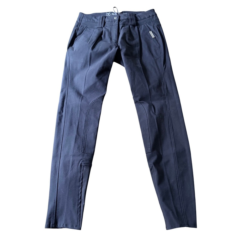 Horze Crescendo‎ Women Black Equestrian Breeches Riding Pants Crystal Studs 28W - Picture 3 of 10